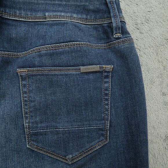 Chico's Jeans Women's 00 US-2 Blue Mid-Rise Slimming Girlfriend Crop 25" Inseam - Picture 14 of 16